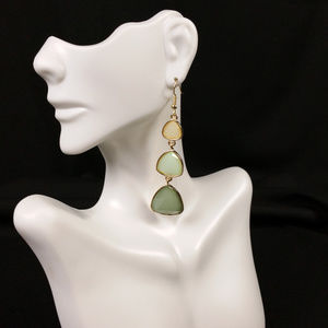 Melody Brand Cream Green Drop Dangle Earrings